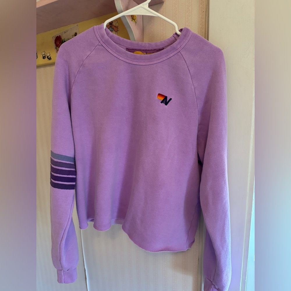 Aviator Nation Lavender Cropped Sweatshirt